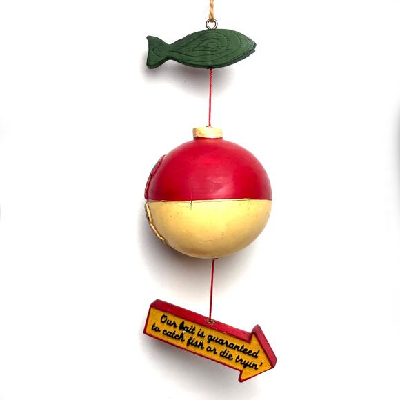 Christmas Ornament Bait Shop Our Bait Is Guaranteed To Catch Fish Or Die Tryin - Picture 2 of 2